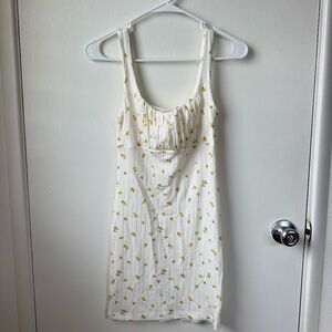 White & yellow floral summer dress, size small